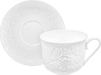 Чашка с блюдцем Elan Gallery Шишки 950449