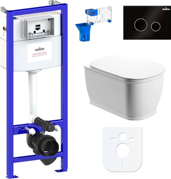 Унитаз Lavinia Boho Relfix Bell Pro Rimless 7 в 1 87040048 (черное стекло)