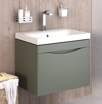 Runo Тумба с умывальником Runo Афина 60 + Moduo 60 (подвесная, цемент)