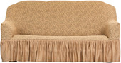 Чехол для дивана Софатэкс Стандарт ПО-1 Венеция с оборкой 01039 (кофе с молоком)