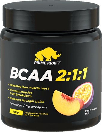 Аминокислоты Prime Kraft BCAA 2:1:1 (150г, персик/маракуйя)