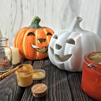 Подсвечник Нашы майстры Тыква 1116 (декорированный)