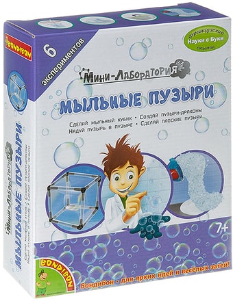 Набор для опытов Bondibon Науки с Буки Мини-лаборатория Мыльные пузыри ВВ3719