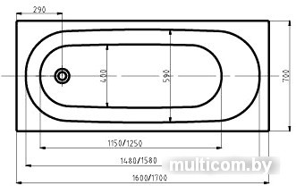 Ванна Aquatek Оберон 170x70 L (с экраном)