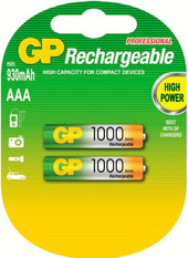 Аккумуляторы GP AAA 1000mAh 2 шт. [100AAAHC]