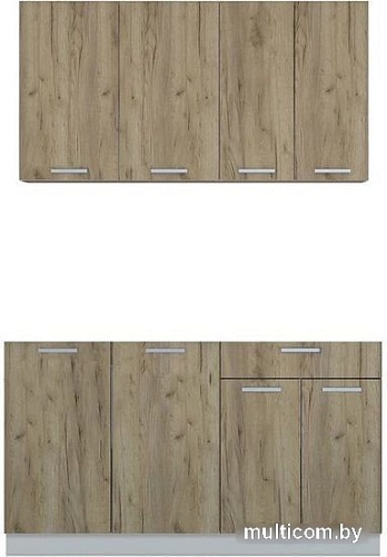 Готовая кухня Интерлиния Мила Лайт 1.4 без столешницы (дуб золотой/дуб золотой)