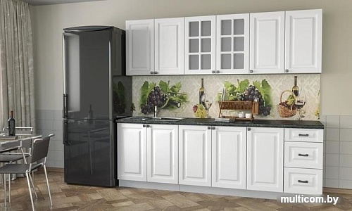 Кухня Интерлиния Мила Деко 2.4 А (белый/кастилло темный)