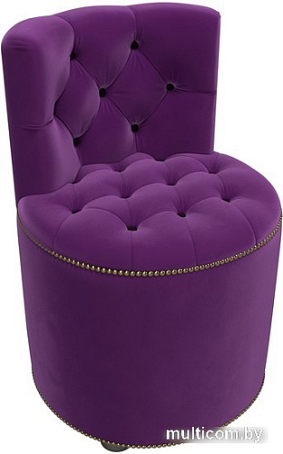 Пуфик Лига диванов Саваж (микровельвет, фиолетовый/черный)
