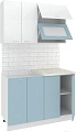 Кухня Кортекс-мебель Корнелия Мара 1.2м (белый/голубой/королевский опал)