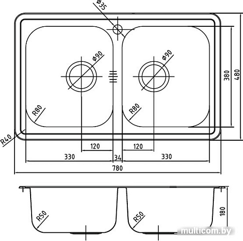 Кухонная мойка IDDIS Strit [STR78P2i77]
