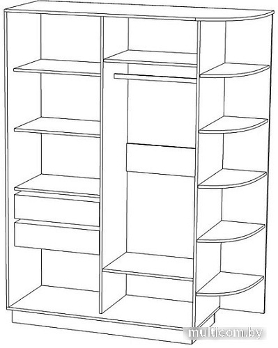 Шкаф-купе ЭлиГард Лагуна ШЛ-04.П.2 (дуб марбург)