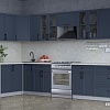 Готовая кухня Интерлиния Тренд 1.7x3.5 левая (индиго/индиго/опал светлый)