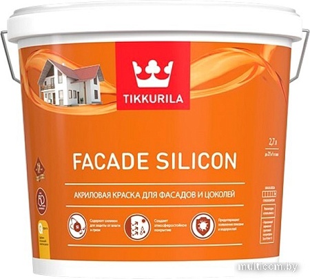 Краска Tikkurila Facade Silicon VVA Фасадная 9 л (глубокоматовый)