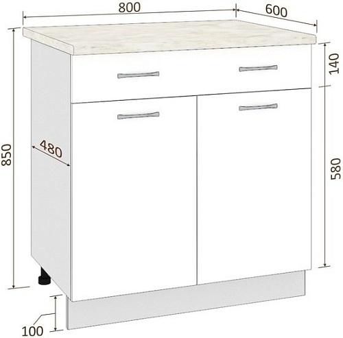 Шкаф напольный Кортекс-мебель Корнелия Мара НШ80р1ш (красный-мадрид)