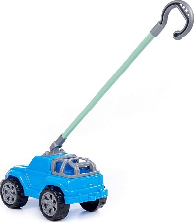 Игрушка-каталка Полесье Дени с ручкой 74994 (голубой)