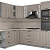 Готовая кухня Интерлиния Мила Деко 1.88x2.4 левая (луна-луна-травертин серый)