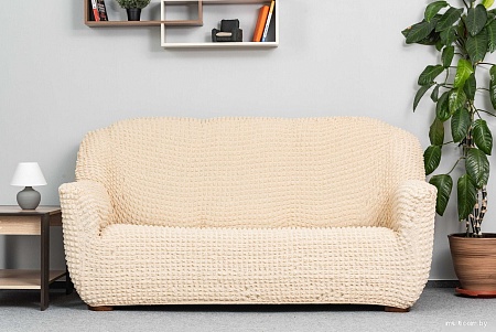 Комплект чехлов для дивана и кресла Софатэкс Комфорт Люкс без оборки (ваниль)