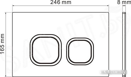 Унитаз подвесной Roxen Simple Compact в комплекте с инсталляцией StounFix Slim 6 в 1 966428 (кнопка: серый бетон)