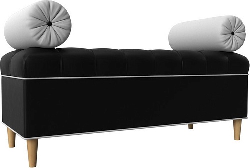 Банкетка Лига диванов Глория 29280 (экокожа черный/белый/белый)