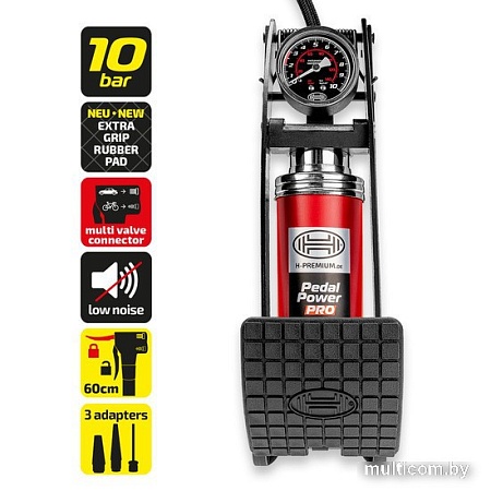 Насос ножной велосипедный Heyner PedalPower PRO + Tasche