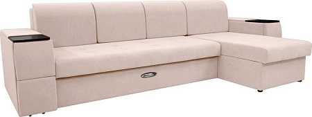 Сириус Лидер-13 с оттоманкой ППУ 330x165 (Eva 01 велюр белый)