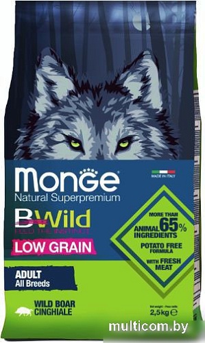 Сухой корм для собак Monge BWild Low Grain All Breeds Adult Wild Boar (для всех пород с мясом дикого кабана) 2.5 кг