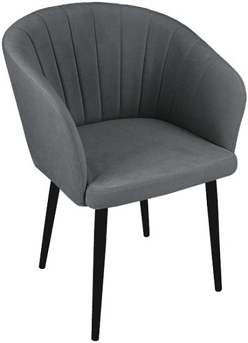 Стул Трия Верона Т6 (черный муар/велюр D016 темно-серый)
