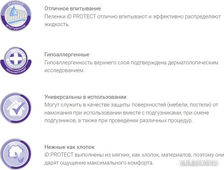 Пеленки ID Protect 60x90 (30 шт)