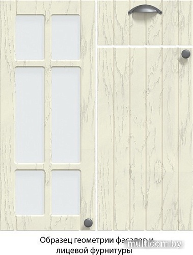 Готовая кухня Интерлиния Берес 1.7x3.8 правая (дуб серый/опал светлый)