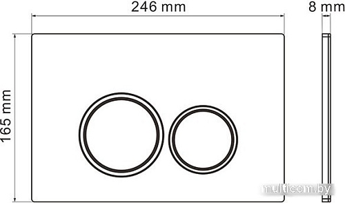 Унитаз подвесной Roxen Antares Bidet в комплекте с инсталляцией StounFix Slim 6 в 1 932494 (кнопка: хром матовый)