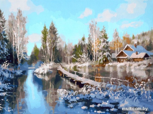 Картина по номерам Белоснежка Зима на реке 928-AS