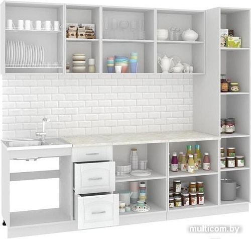 Кухня Кортекс-мебель Корнелия Ретро 2.6м (дуб сонома/мадрид)