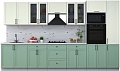 Готовая кухня Интерлиния Тренд 3.6В (мята/белый/бискайская сосна)