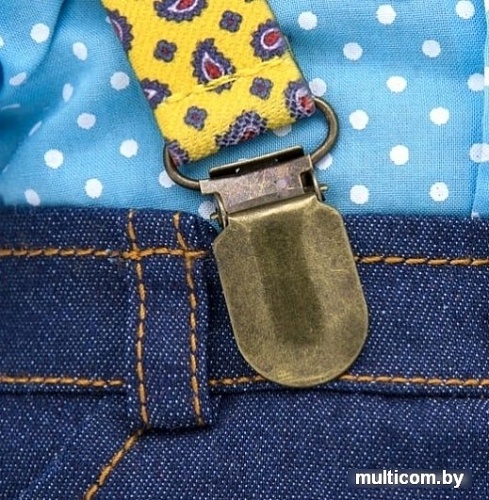 Мягкая игрушка Basik & Co Басик в джинсах с подтяжками (22 см)