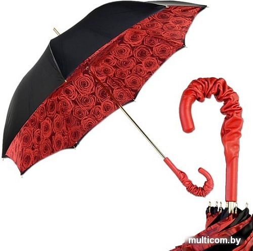 Зонт Pasotti Nero Rosa Rosso Pelle