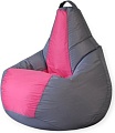 Кресло-мешок Mio Tesoro Груша Kombo XXL GF-130x85-SF (серый/фуксия)