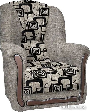 Интерьерное кресло Асмана Анна-1 (рогожка кубики коричневые/рогожка беж)