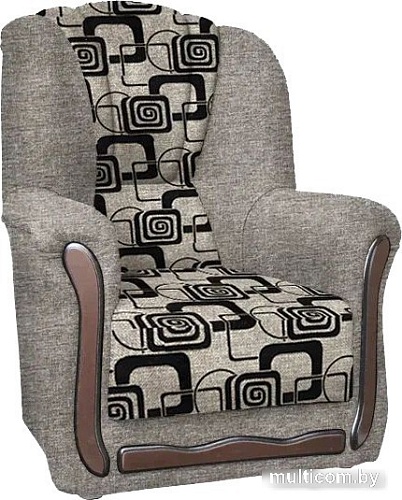 Интерьерное кресло Асмана Анна-1 (рогожка кубики коричневые/рогожка беж)