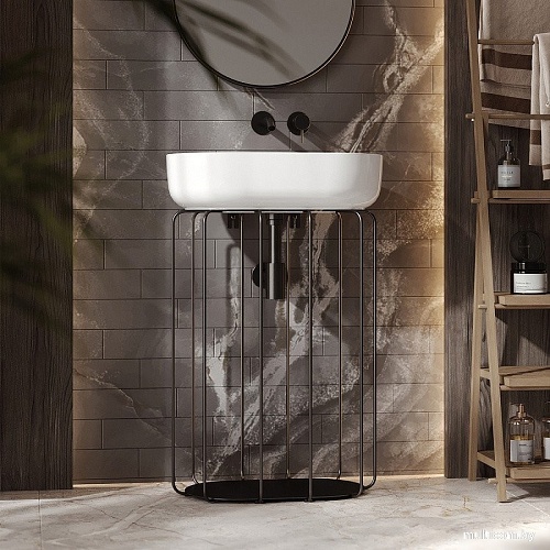 Belux Тумба под умывальник Тристан Турин-560 (19, черный матовый)