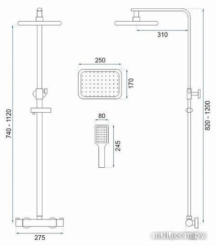 Душевая система Rea Tom Chrome REA-P7100