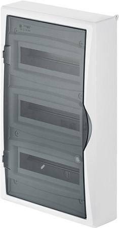 Бокс пластиковый Elektro-Plast Eco Box 3x12M, N/PE 4x 6x16+3x10mm2, дымчатая пласт. дверь, белый RAL9003, 560x354x107mm, IP40