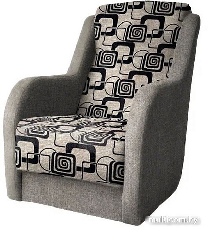 Интерьерное кресло Асмана Дачник-1 (рогожка кубики коричневые/рогожка бежевый)