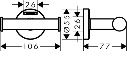 Крючок для ванны Hansgrohe Logis Universal 41725000