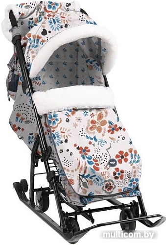 Санки-коляска Nika Ника детям 7-5 (цветочный светлый)