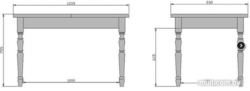 Кухонный стол Мебель-класс Дионис 01 (кремовый белый)