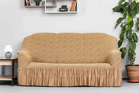 Комплект чехлов для дивана и кресла Софатэкс Престиж Стандарт Венеция 00904 (кофе с молоком)