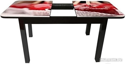 Кухонный стол Solt Рита 1с №1 (кромка черная/царга черная/ноги квадратные черные)