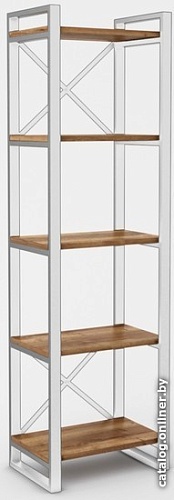 Стеллаж Hype Mebel Стандарт 80x200 (белый/дуб галифакс олово)