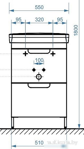 Belux Тумба под умывальник Мадейра Н 55-02 (1, белый глянцевый)