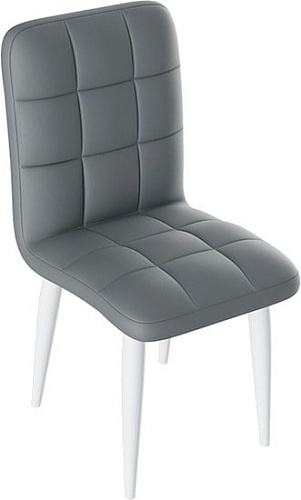 Стул Трия Франк ДП 2-17 конус (белый матовый/кожзам серый)